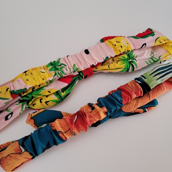 TWO HEADBANDS with fruit and tropical designs for women, hair accessories - Picture 7 of 11